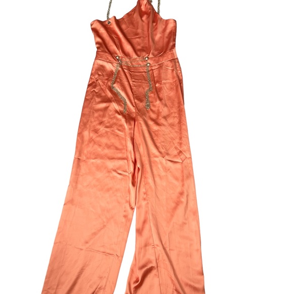 NWT FASHION NOVA SATIN JUMPSUIT LARGE - Picture 3 of 12